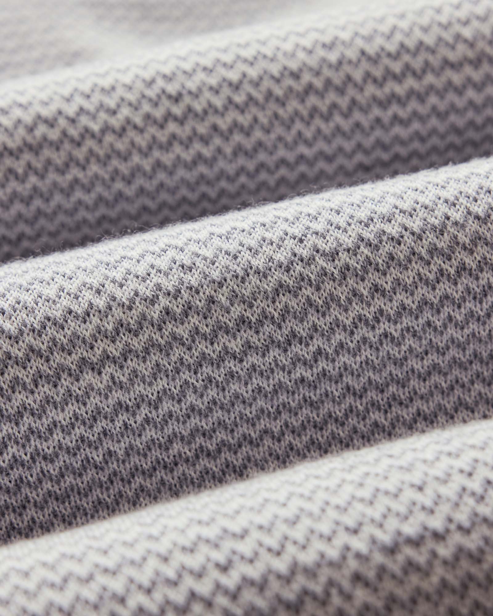 material shot of the fabric on The Nichols Polo in Heather Grey Birdseye Merino, Knits by Taylor Stitch