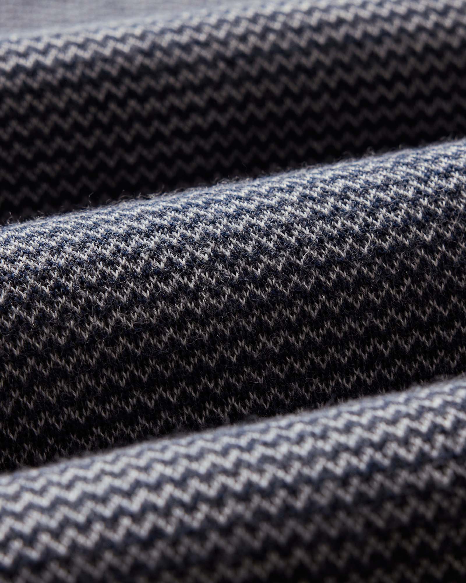 material shot of the fabric on The Nichols Polo in Navy Birdseye Merino, Knits by Taylor Stitch