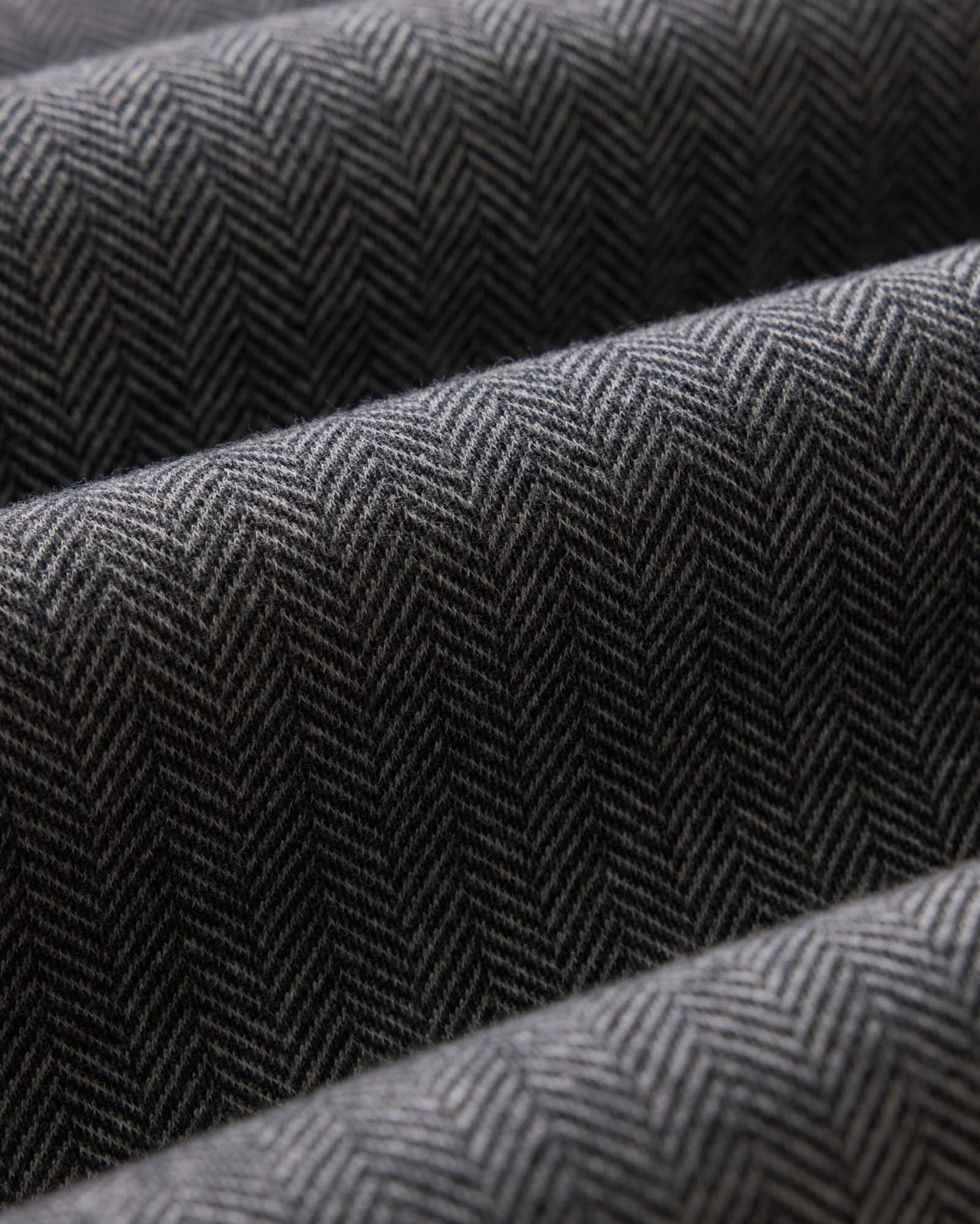 material shot of the fabric on The North Shore Knit Shirt in Heather Coal, Knits by Taylor Stitch