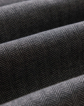 material shot of the fabric on The North Shore Knit Shirt in Heather Coal, Knits by Taylor Stitch