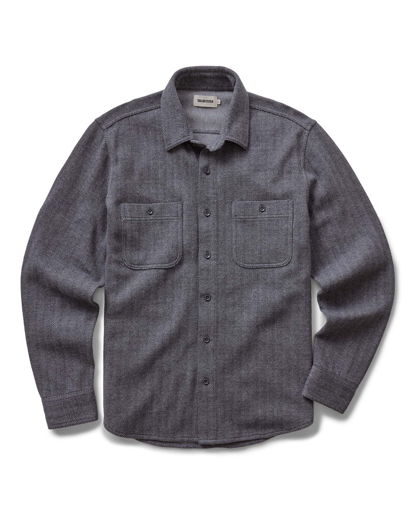 flatlay of The North Shore Knit Shirt in Heather Coal, Knits by Taylor Stitch