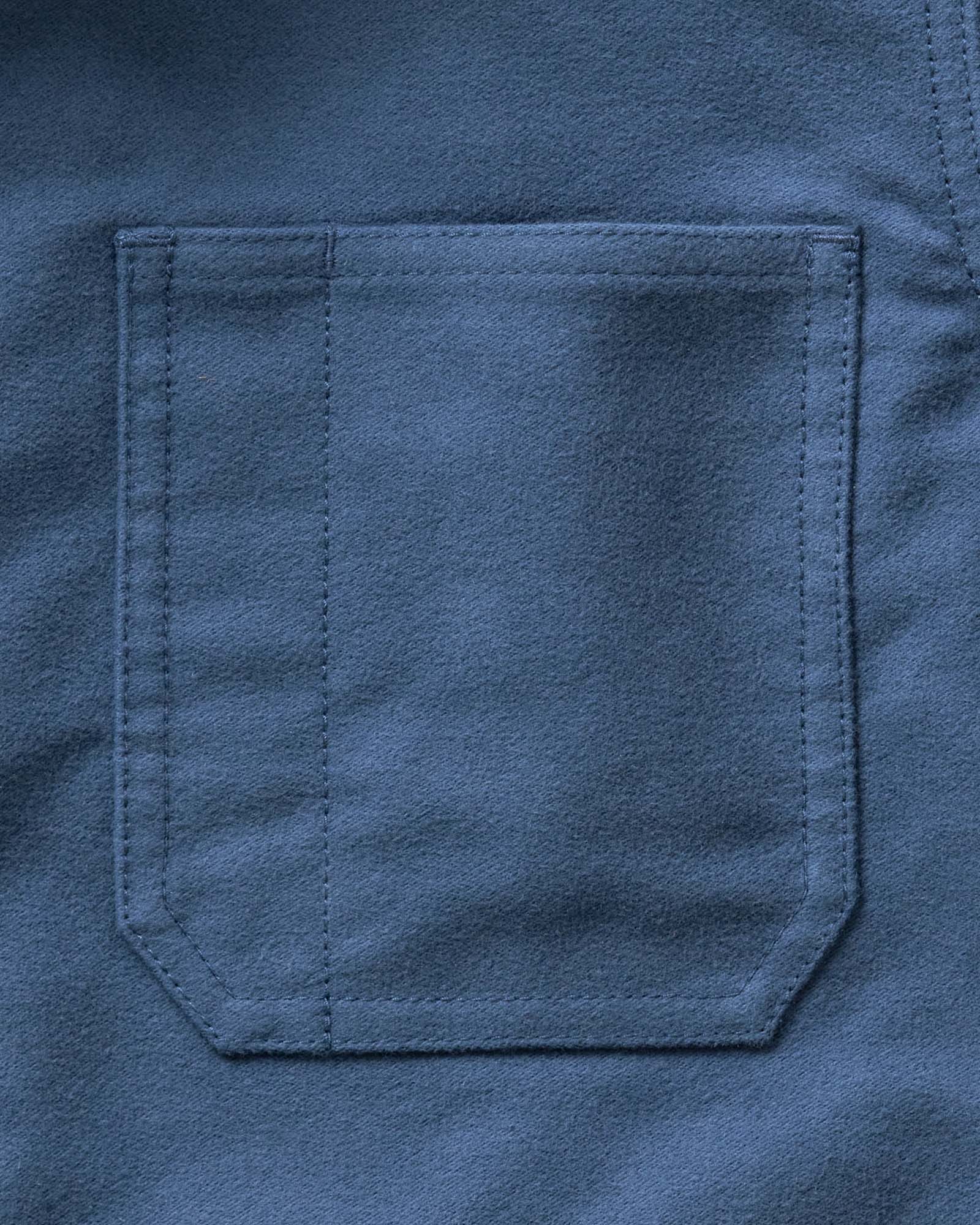 material shot of the pocket on The Ojai Jacket in French Blue Moleskin, Outerwear by Taylor Stitch