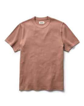 flatlay of The Organic Cotton Short Sleeve Crew in Faded Brick Waffle, Knits by Taylor Stitch