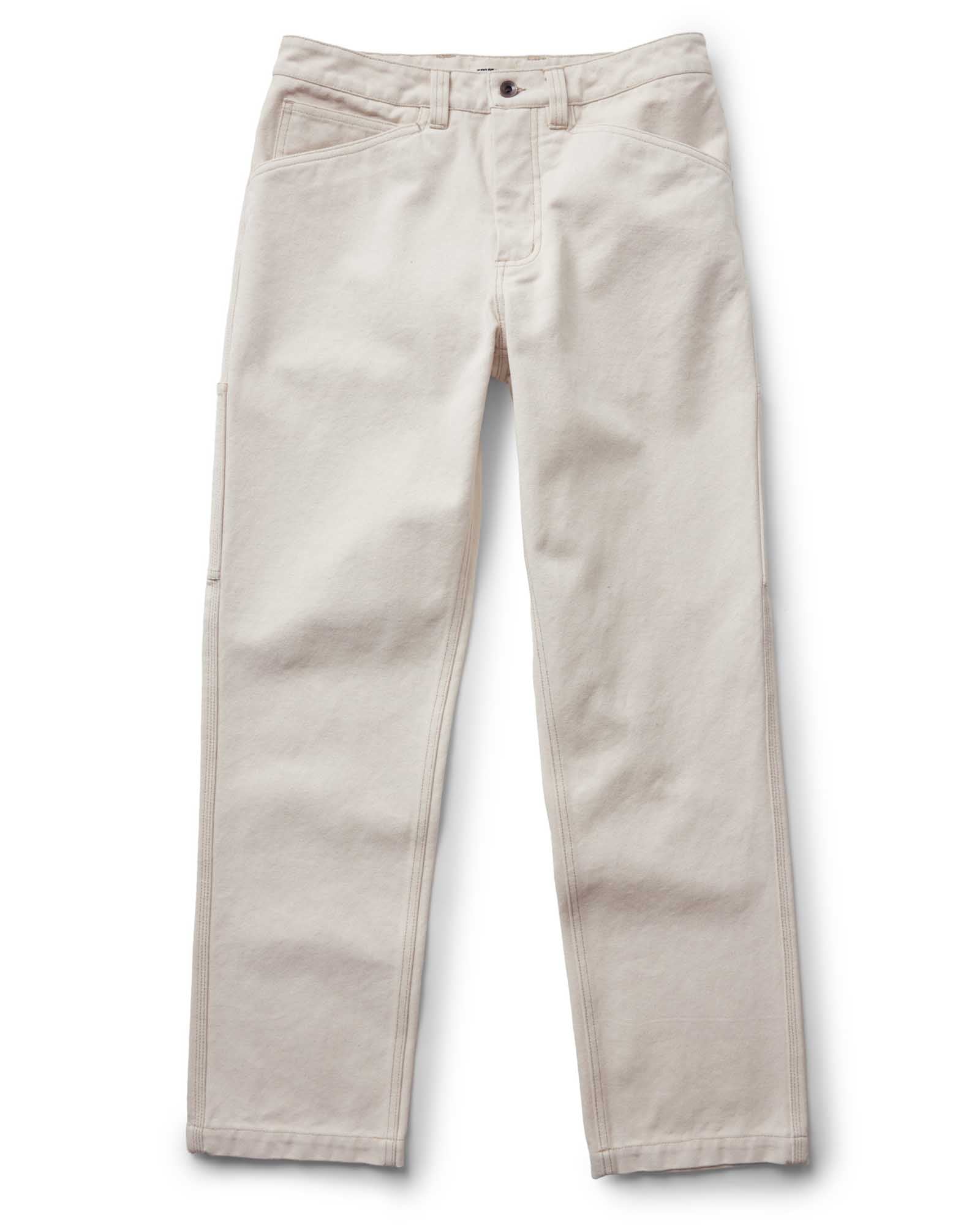 flatlay of The Painter Pant in Seeded Natural Chipped Canvas, Bottoms by Taylor Stitch