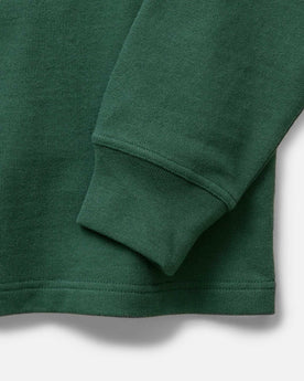 material shot of the sleeve on The Rugby Shirt in Ivy, Knits by Taylor Stitch