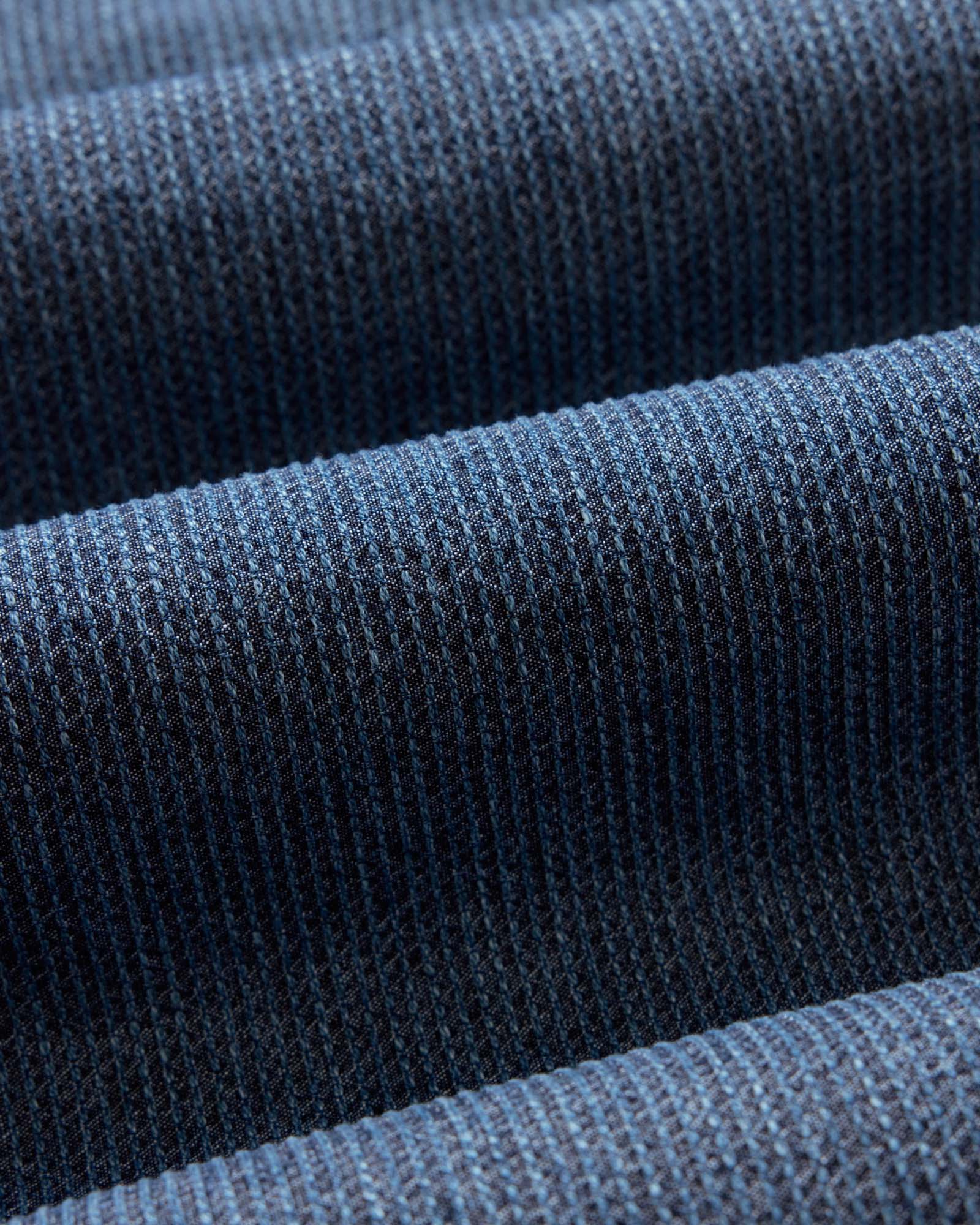 material shot of the fabric on The Ryder Jacket in Japanese Washed Indigo Sashiko, Outerwear by Taylor Stitch