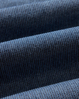 material shot of the fabric on The Ryder Jacket in Japanese Washed Indigo Sashiko, Outerwear by Taylor Stitch
