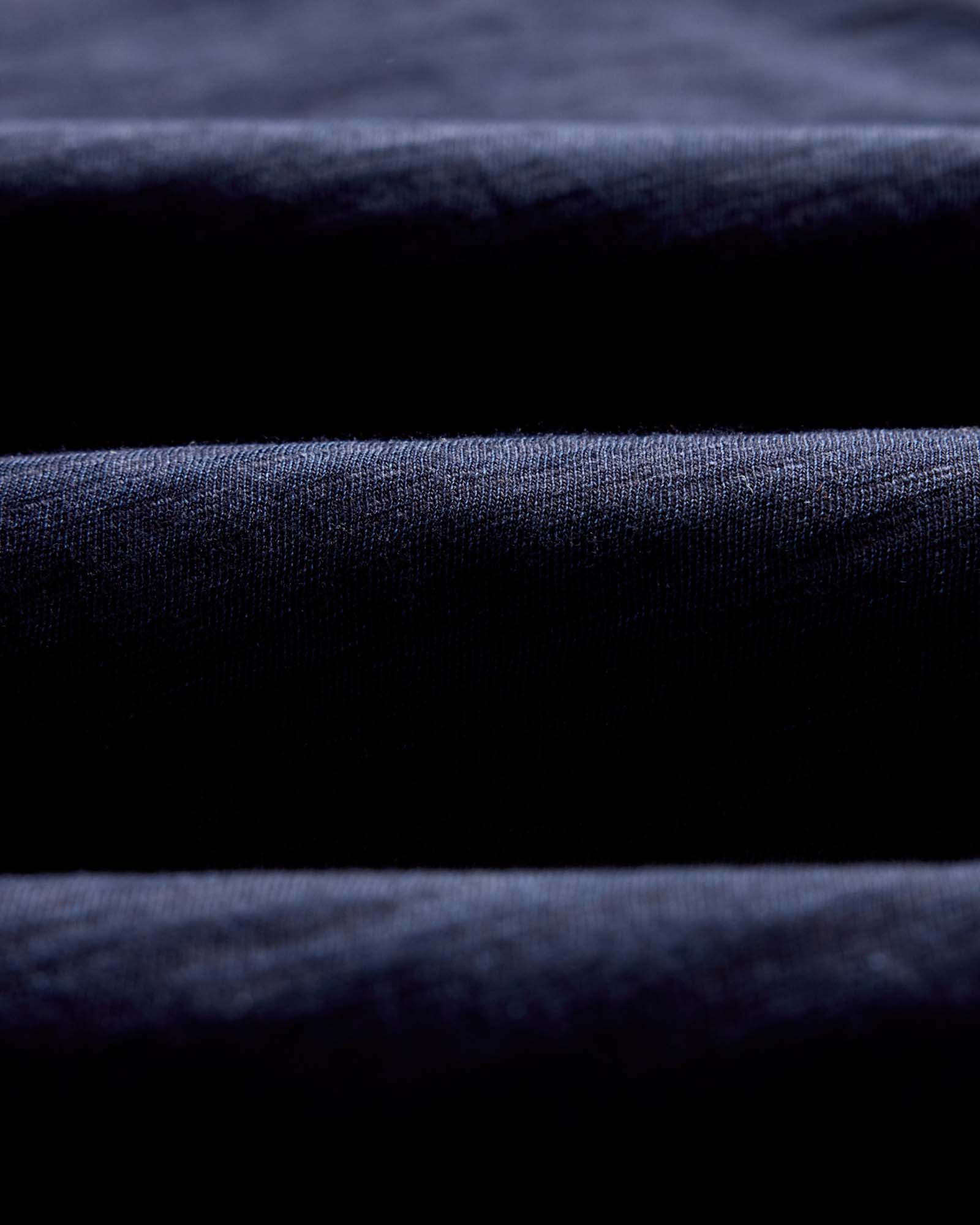 material shot of the collar on The Organic Cotton Tee in Rinsed Indigo, Knits by Taylor Stitch