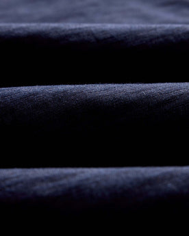 material shot of the collar on The Organic Cotton Tee in Rinsed Indigo, Knits by Taylor Stitch