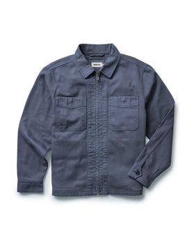 flatlay of The Station Jacket in Petrol Blue Broken Twill, Outerwear by Taylor Stitch