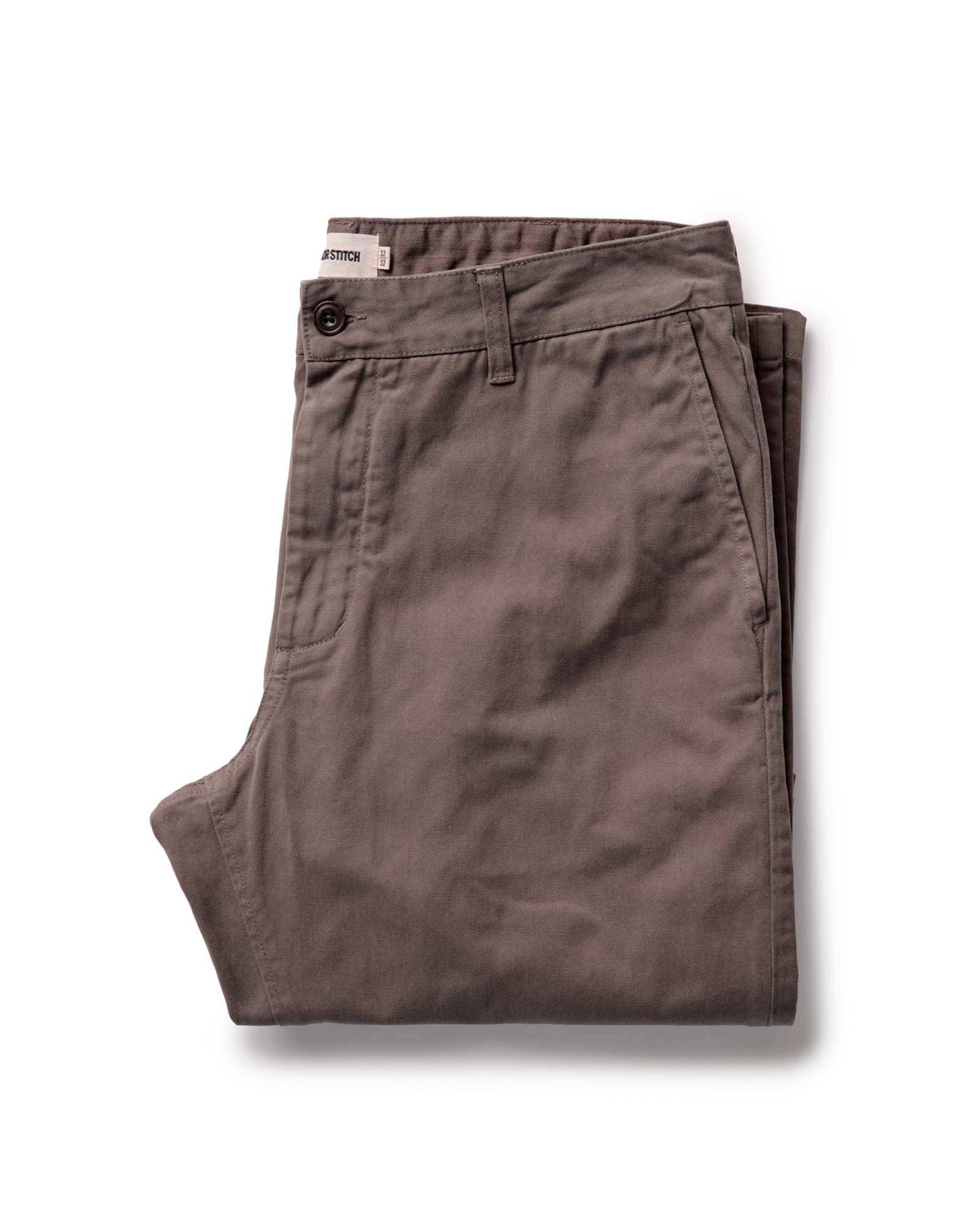 flatlay of The Straight Foundation Pant in Organic Espresso, Bottoms by Taylor Stitch