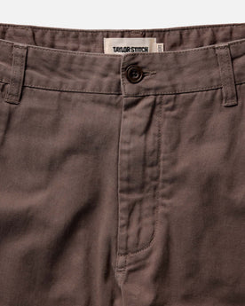 material shot of the waistband on The Straight Foundation Pant in Organic Espresso, Bottoms by Taylor Stitch