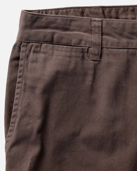 material shot of the 5th pocket on The Straight Foundation Pant in Organic Espresso, Bottoms by Taylor Stitch