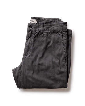 folded flatlay of The Straight Foundation Pant in Organic Faded Black, Bottoms by Taylor Stitch