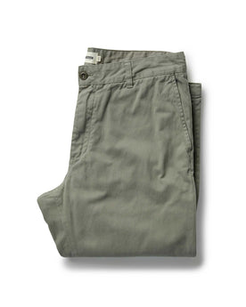 flatlay of The Straight Foundation Pant in Organic Smoked Olive, Bottoms by Taylor Stitch