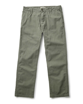 flatlay of The Straight Foundation Pant in Organic Smoked Olive, Bottoms by Taylor Stitch