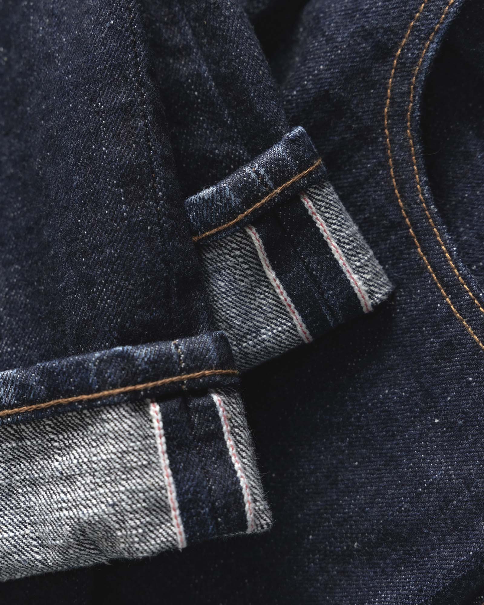 material shot of the cuffs on The Straight Jean in Rinsed Yoshiwa Selvedge, Bottoms by Taylor Stitch