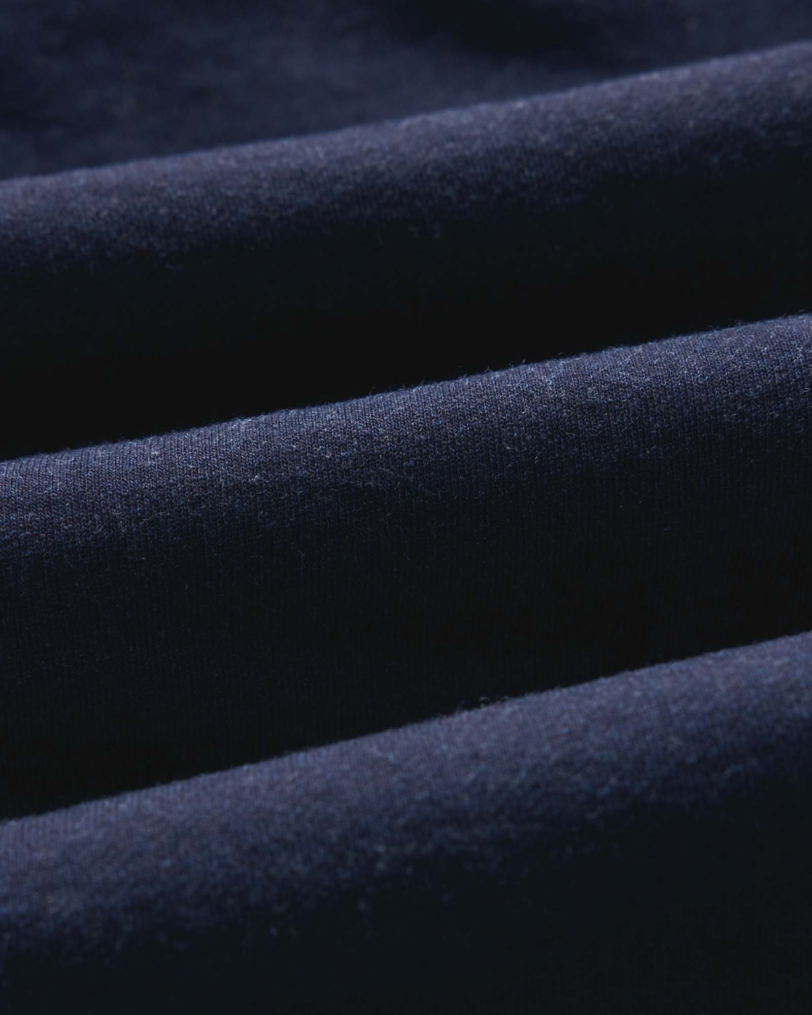 material shot of the fabric on The Sunset Pant in Rinsed Indigo Terry, Bottoms by Taylor Stitch