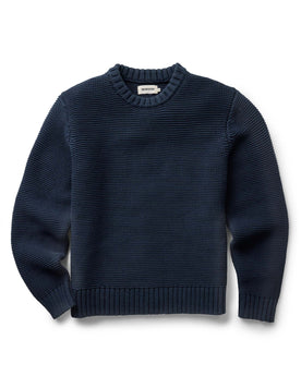 flatlay of The Topsail Sweater in Dark Navy, Knits by Taylor Stitch