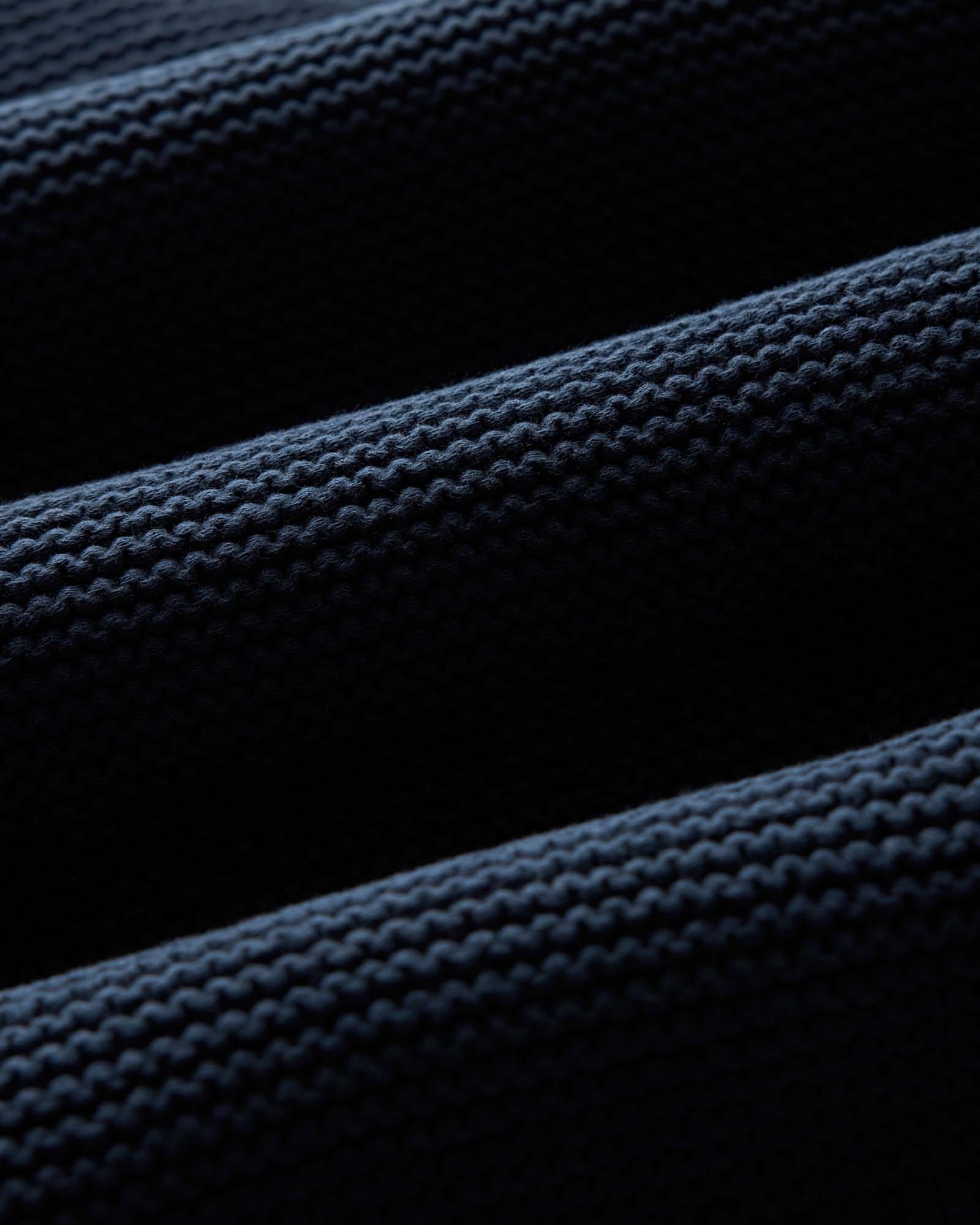 material shot of the fabric on The Topsail Sweater in Dark Navy, Knits by Taylor Stitch