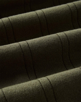 material shot of the fabric on The Valencia Sweater Polo in Heather Cilantro Rib, Knits by Taylor Stitch