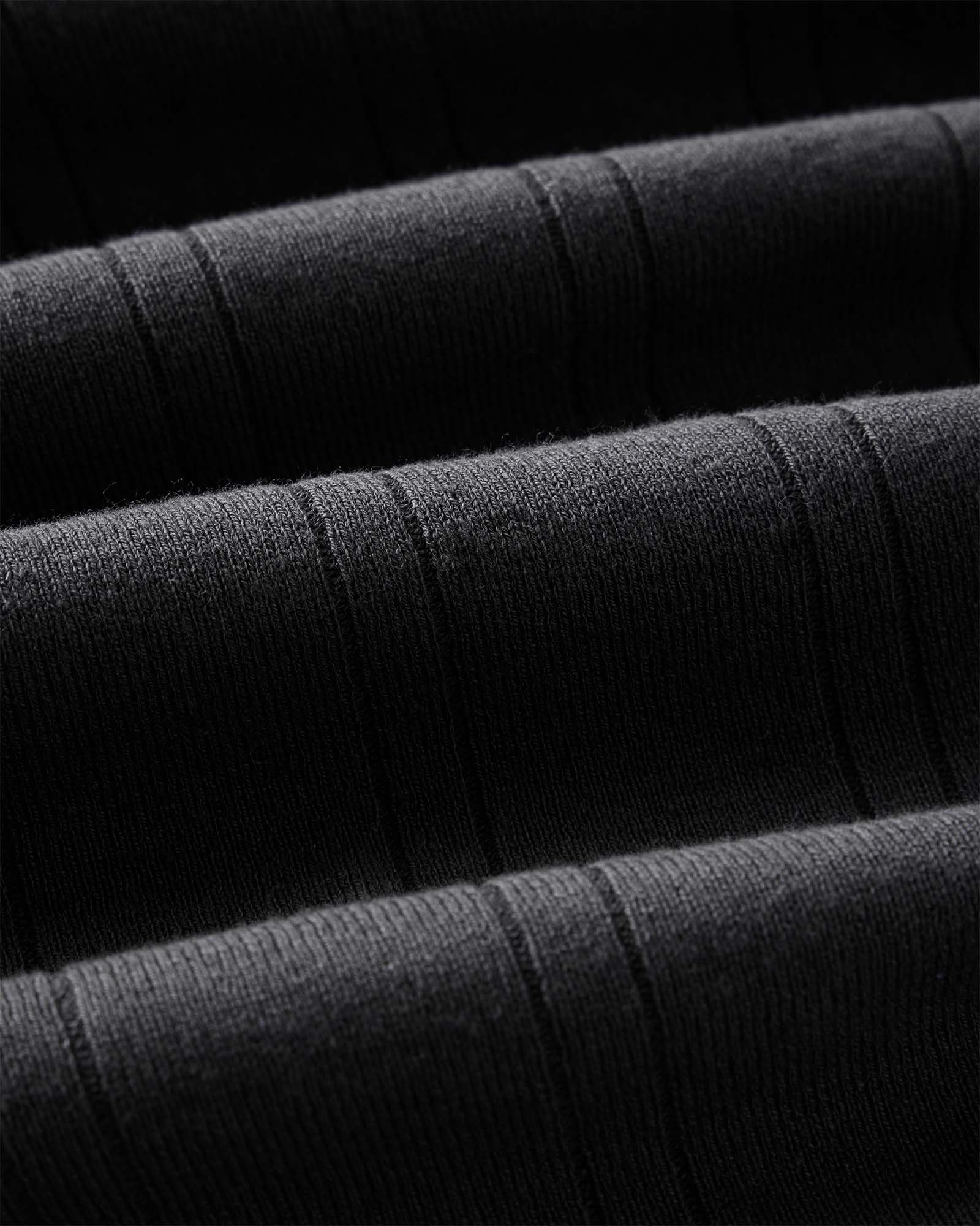 material shot of the fabric on The Valencia Sweater Polo in Heather Coal Rib, Knits by Taylor Stitch