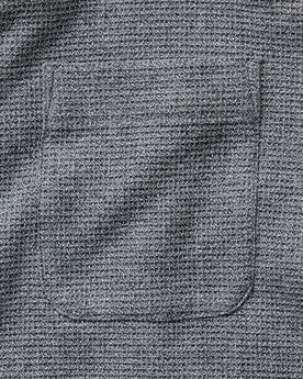 material shot of the pocket on The Jack in Charcoal Twist Waffle, Wovens by Taylor Stitch