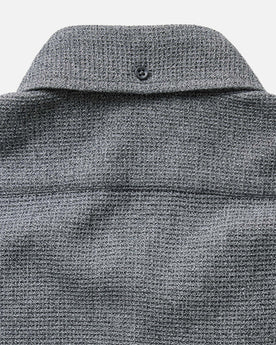 material shot of the back collar on The Jack in Charcoal Twist Waffle, Wovens by Taylor Stitch