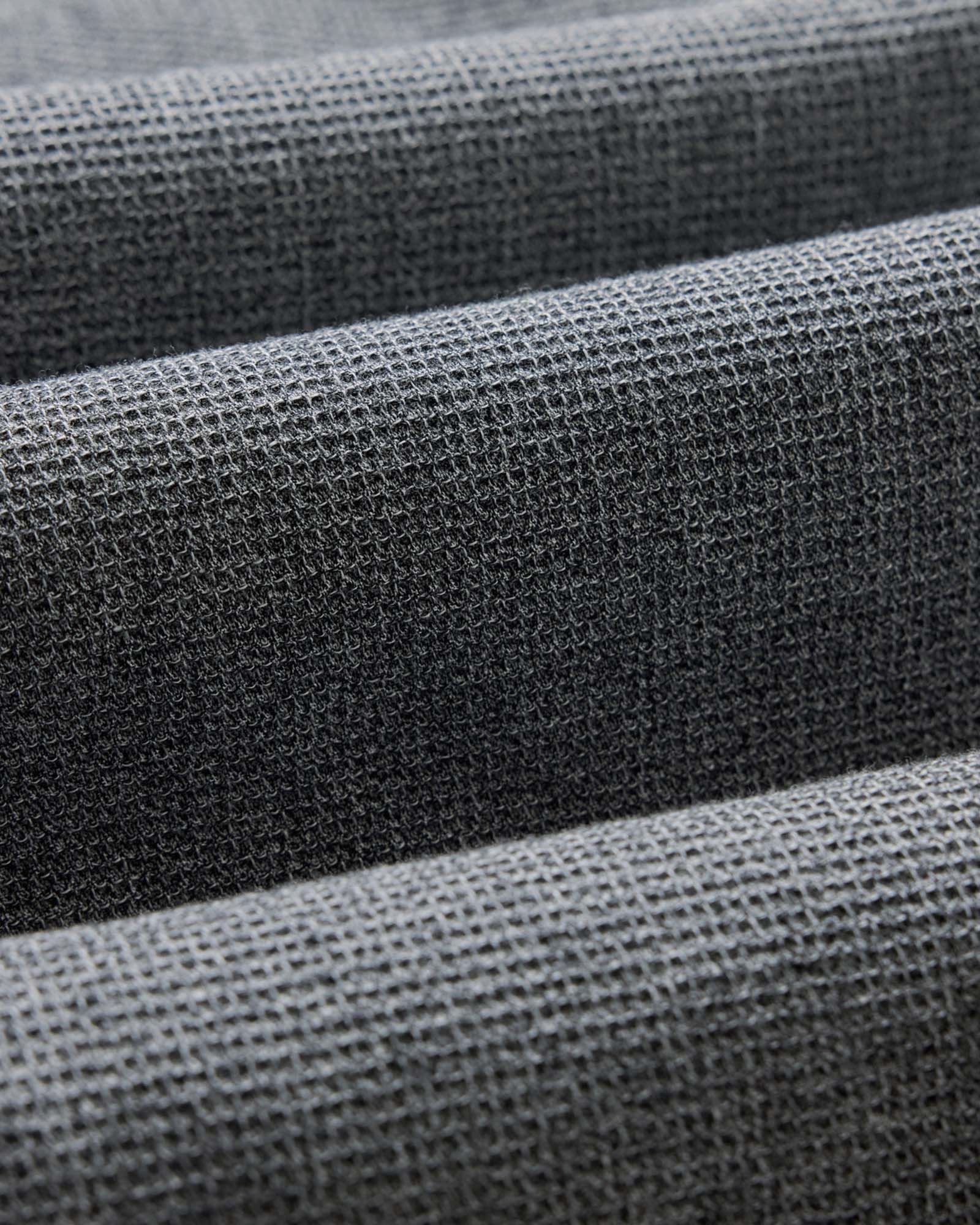 material shot of the fabric on The Jack in Charcoal Twist Waffle, Wovens by Taylor Stitch