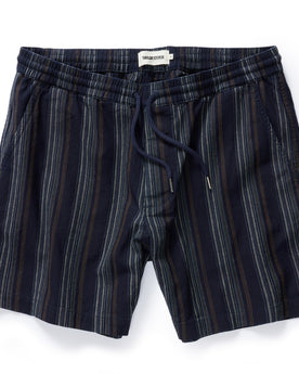 flatlay of The Apres Short in Indigo Stripe, Bottoms by Taylor Stitch