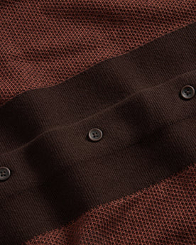 material shot of the buttons on The Button Down Polo in Morita Seed Stitch, Knits by Taylor Stitch