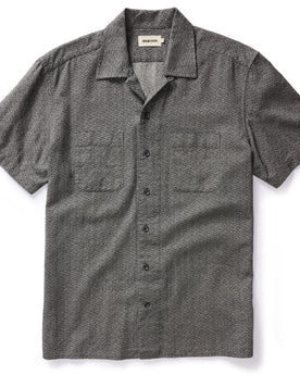 flatlay of The Conrad in Black Indigo Jacquard Floral, Wovens by Taylor Stitch