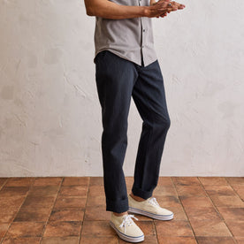 The Easy Pant in Heather Navy Seersucker - featured image