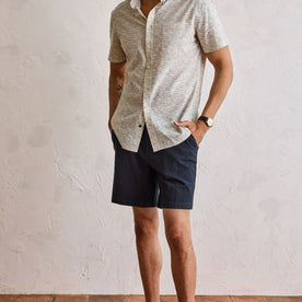 The Easy Short in Heather Navy Seersucker - featured image