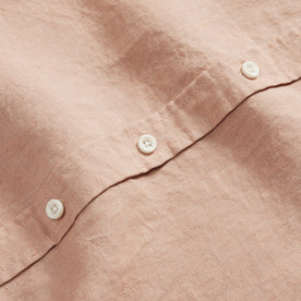 material shot of the buttons on The Short Sleeve California in Clay Hemp