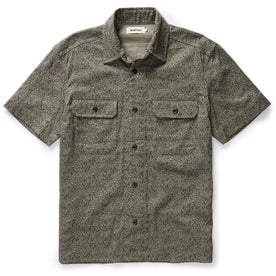 flatlay of The Short Sleeve Officer Shirt in Static Camo Double Cloth