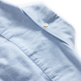 material shot of the back collar button on The Jack in Blue Everyday Oxford