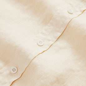 material shot of the buttons on The Jack in Horchata Linen