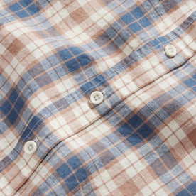 material shot of the buttons on The Jack in Sunrise Plaid Linen
