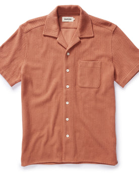 flatlay of The Latigo Shirt in Copper Herringbone, Knits by Taylor Stitch
