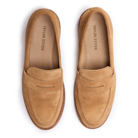 material shot of the tops of The Loafer in Tan Suede