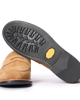 material shot of the Vibram sole on The Loafer in Tan Suede, Footwear by Taylor Stitch