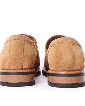 material shot of the back of The Loafer in Tan Suede, Footwear by Taylor Stitch