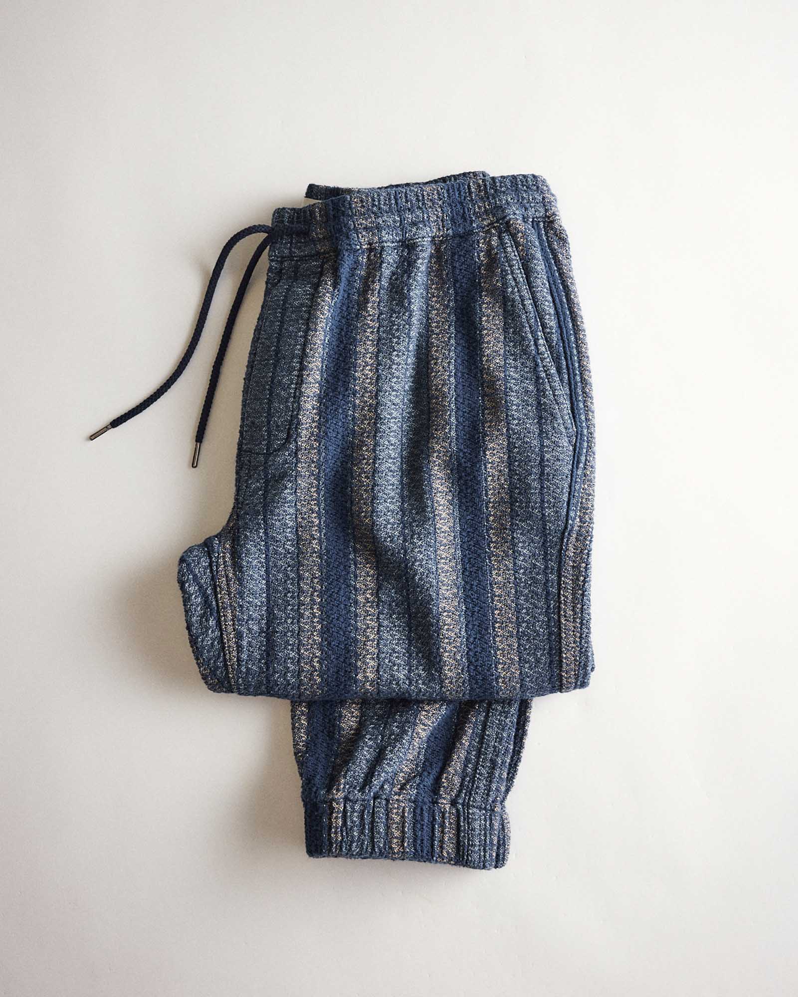 flatlay of The Apres Pant in Marine Stripe, Bottoms by Taylor Stitch