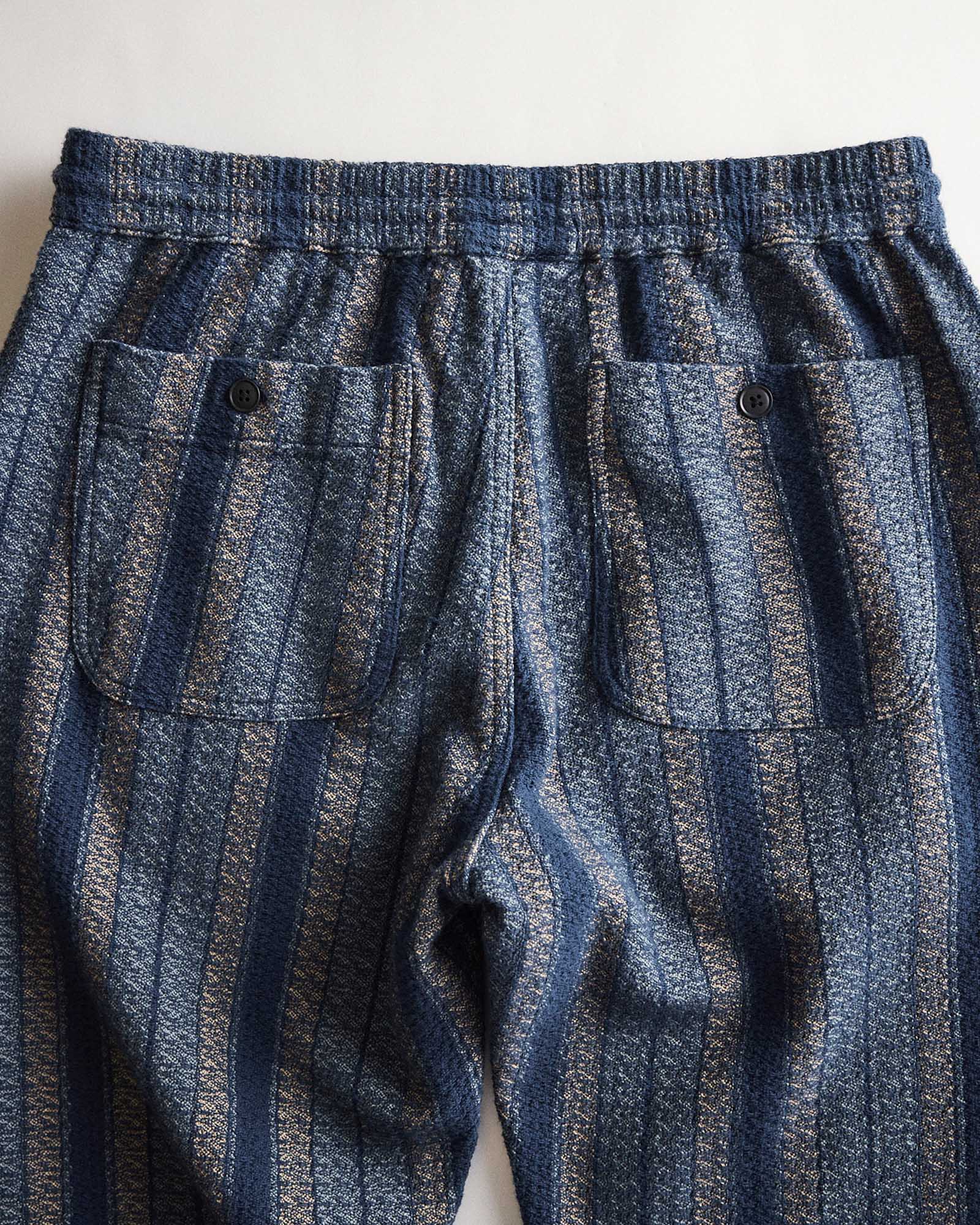 folded flatlay of the back of The Apres Pant in Marine Stripe, Bottoms by Taylor Stitch