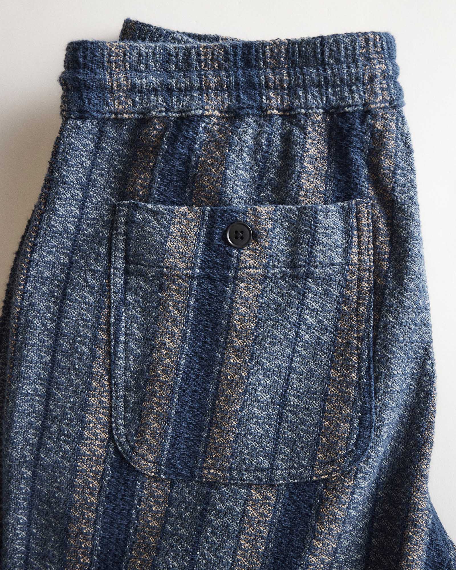 material shot of the pocket on The Apres Pant in Marine Stripe, Bottoms by Taylor Stitch