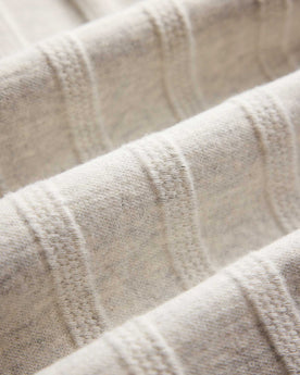 material shot of the fabric on The Short Sleeve California in Heather Ash Pointelle Stripe, Knits by Taylor Stitch