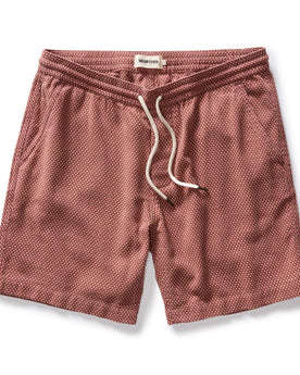 flatlay of The Apres Short in Fired Brick Dobby, Bottoms by Taylor Stitch