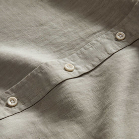material shot of the buttons on The Jack in Seagrass Linen