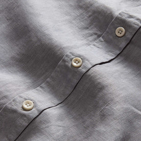 material shot of the buttons on The Jack in Overcast Linen